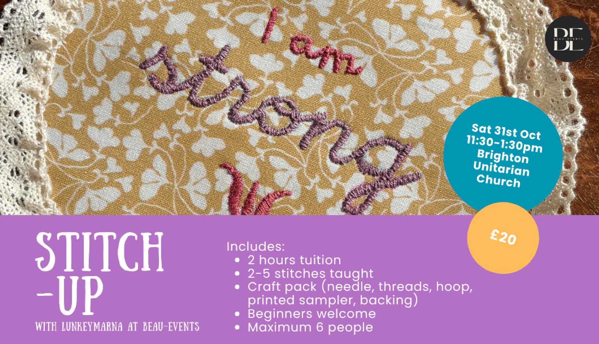 Embroidery Workshop: Affirmations
