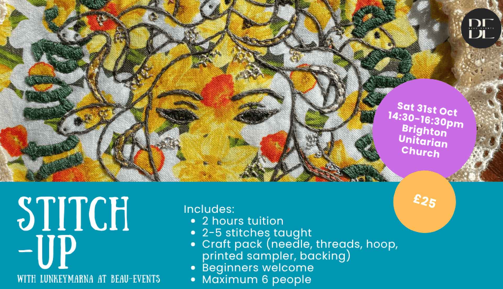 Embroidery Workshop: Medusa
